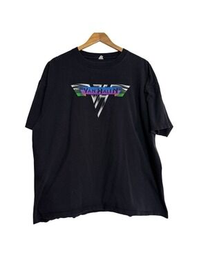 Van Halen World Tour Black Graphic T-Shirt Anvil Tag Vintage Men’s 2XL